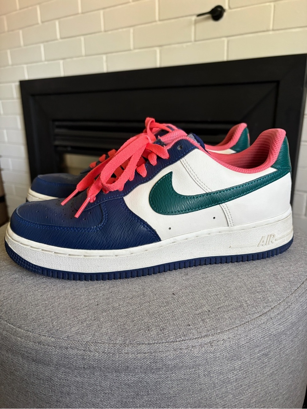 Nike Air Force 1 Low Navy Teal Coral White Sneakers AQ3778-900